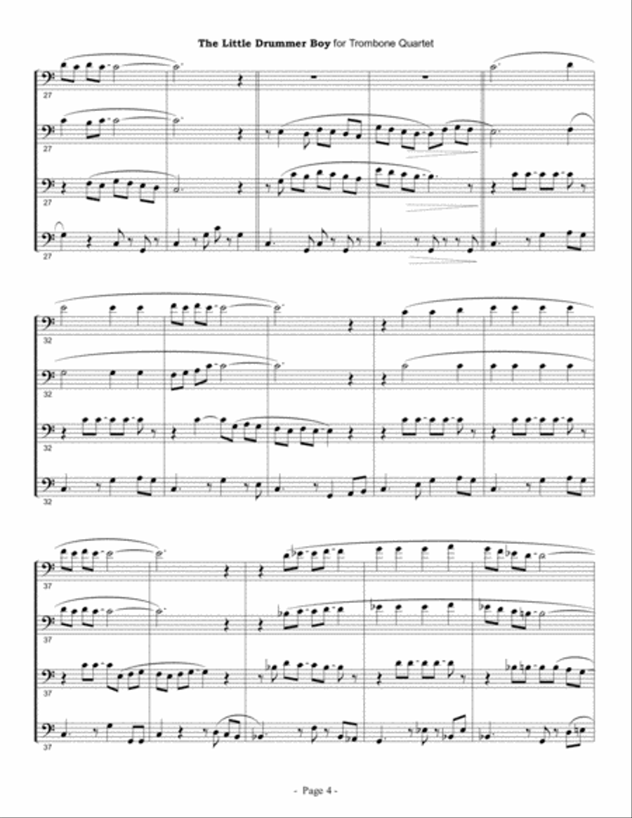 The Little Drummer Boy Brass Ensemble scores gallery preview page 4