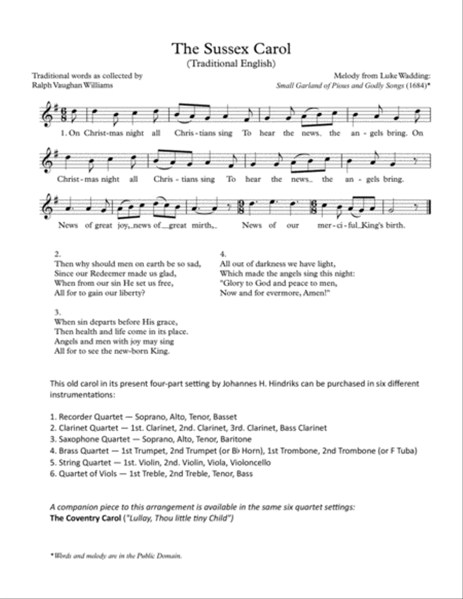 Sussex Carol Christmas scores gallery preview page 3