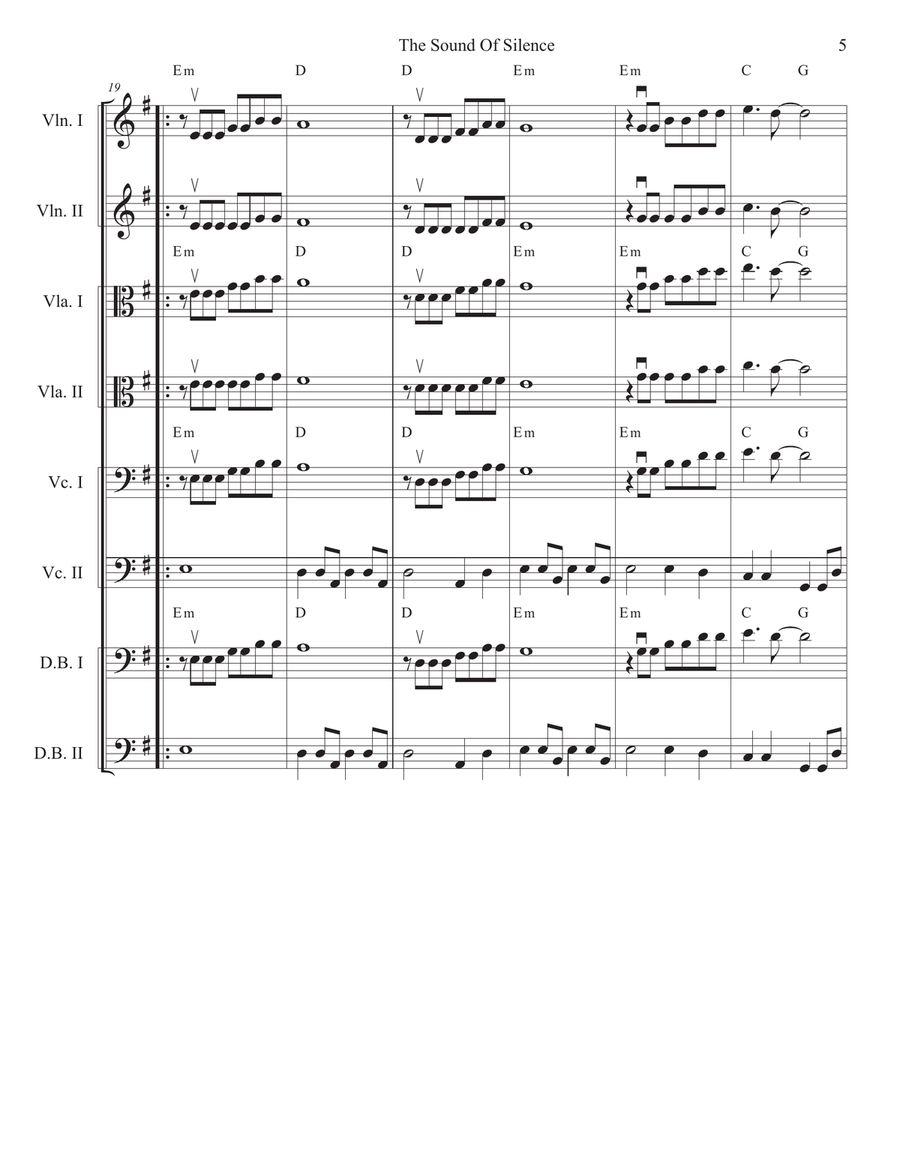The Sound Of Silence String Quartet scores gallery preview page 5