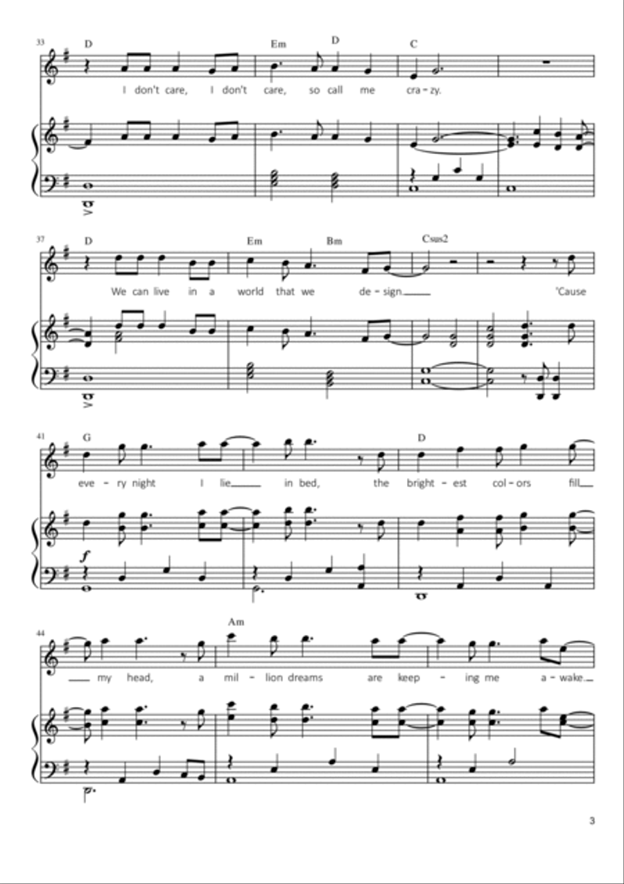 A Million Dreams Voice scores gallery preview page 3
