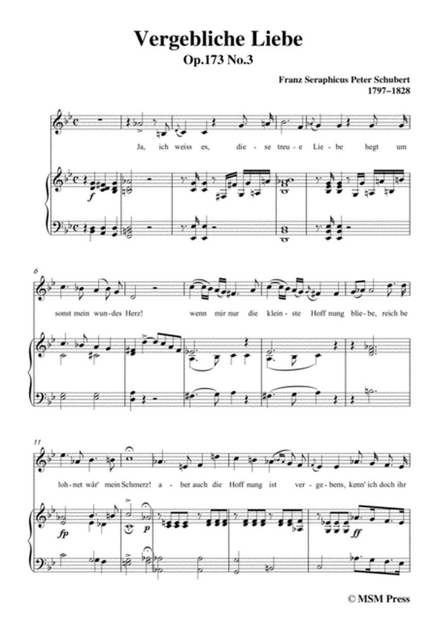 Schubert-Vergebliche Liebe,Op.173 No.3,in g minor,for Voice&Piano image number null
