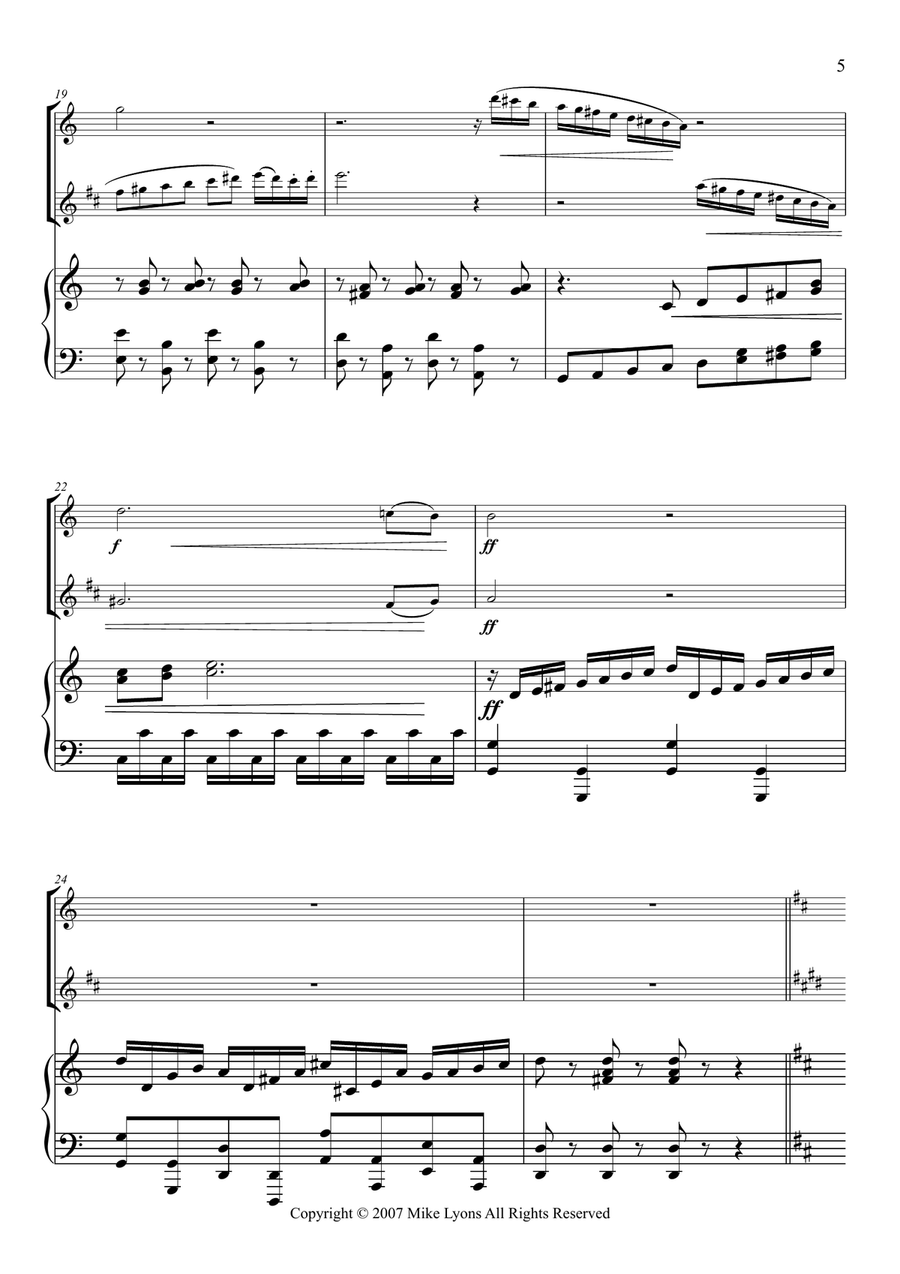 Duo Concertante (Fl. Cl.and Piano) Woodwind Duet scores gallery preview page 5