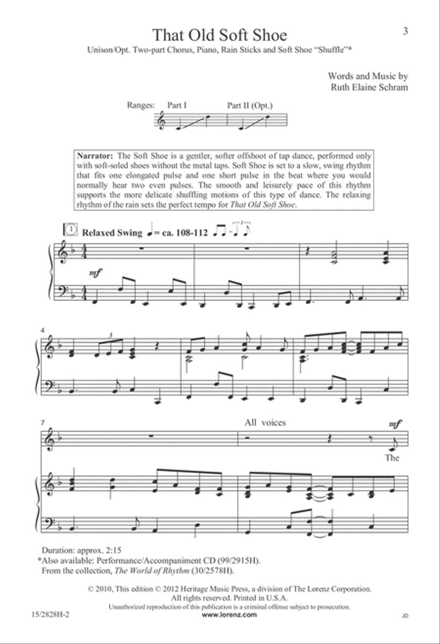 That Old Soft Shoe Unison Choir scores gallery preview page 4