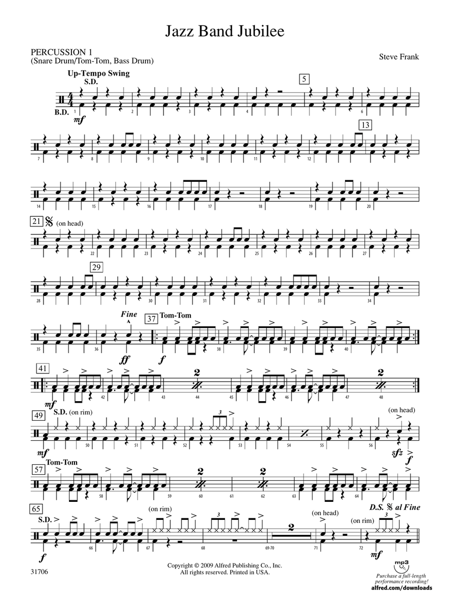Jazz Band Jubilee: 1st Percussion