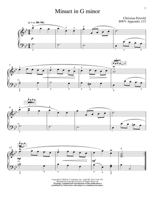 Menuet In G Minor, BWV App. 115