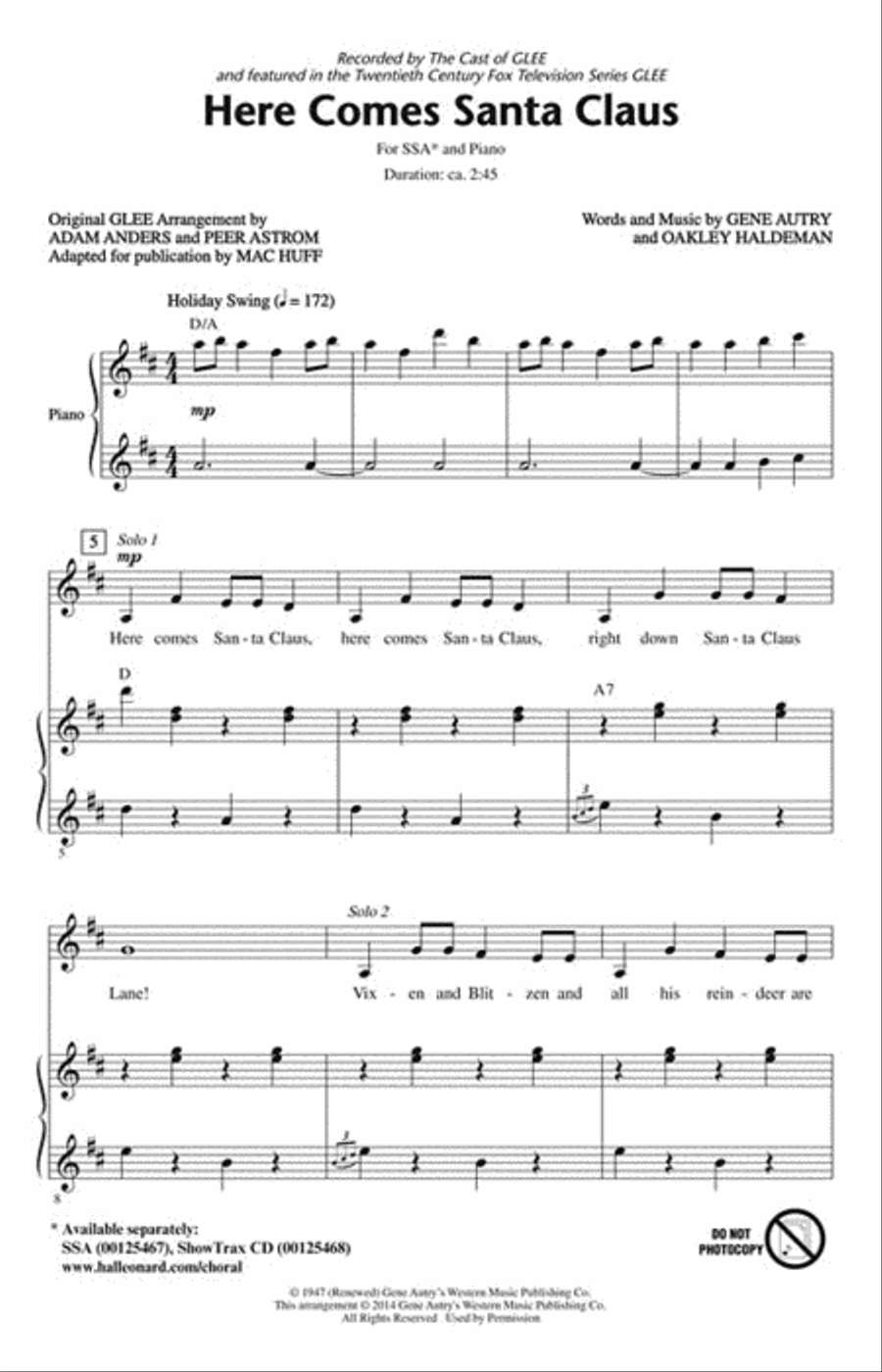 Here Comes Santa Claus SSA scores gallery preview page 2
