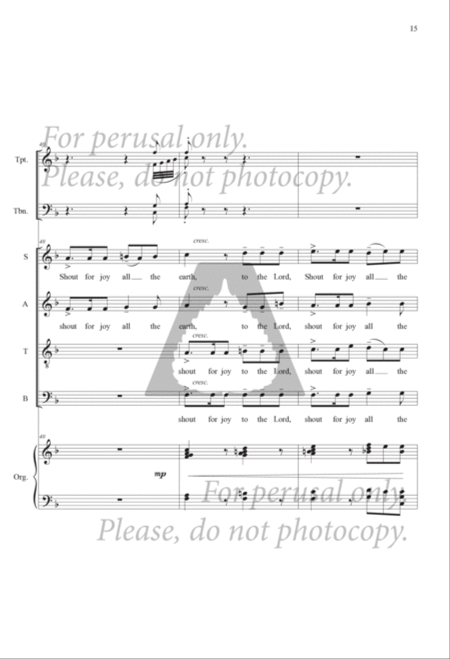 Shout for Joy to the World (Brass Full Score) Choir scores gallery preview page 16