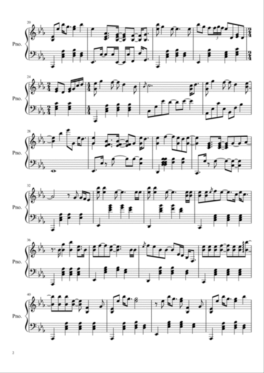 You're Beautiful Piano Solo scores gallery preview page 2