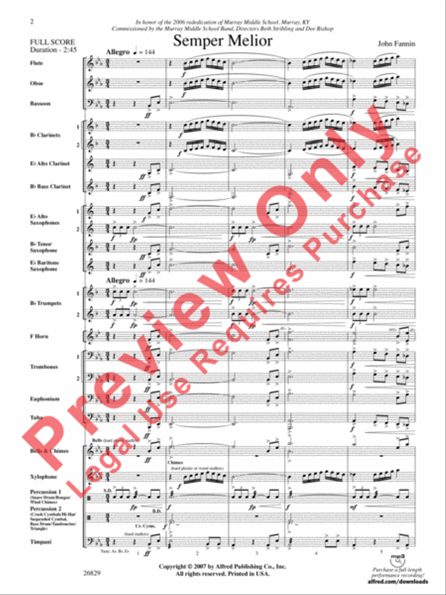 Semper Melior Semper Melior Concert Band scores gallery preview page 3