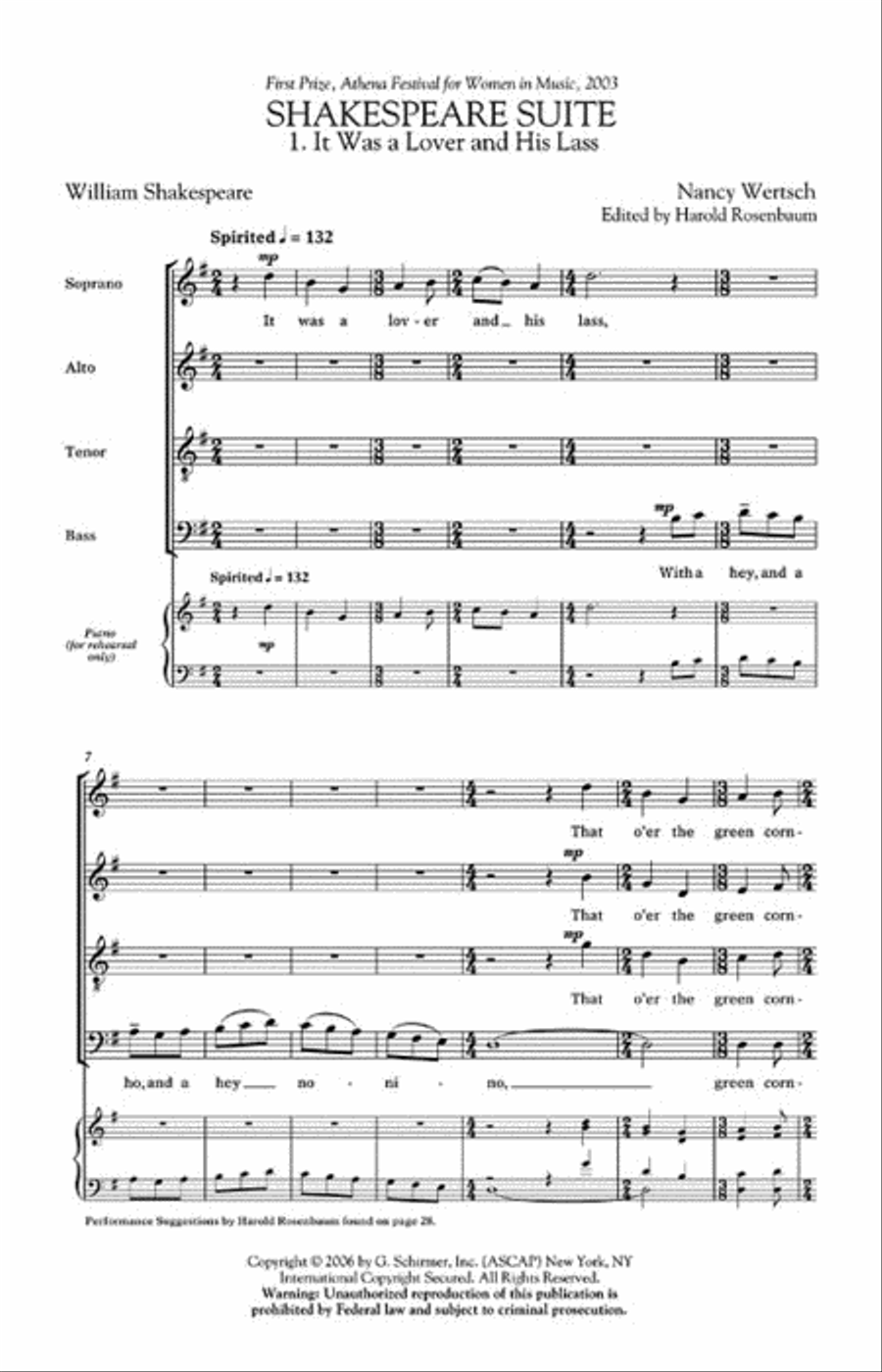 Shakespeare Suite 4-Part scores gallery preview page 2