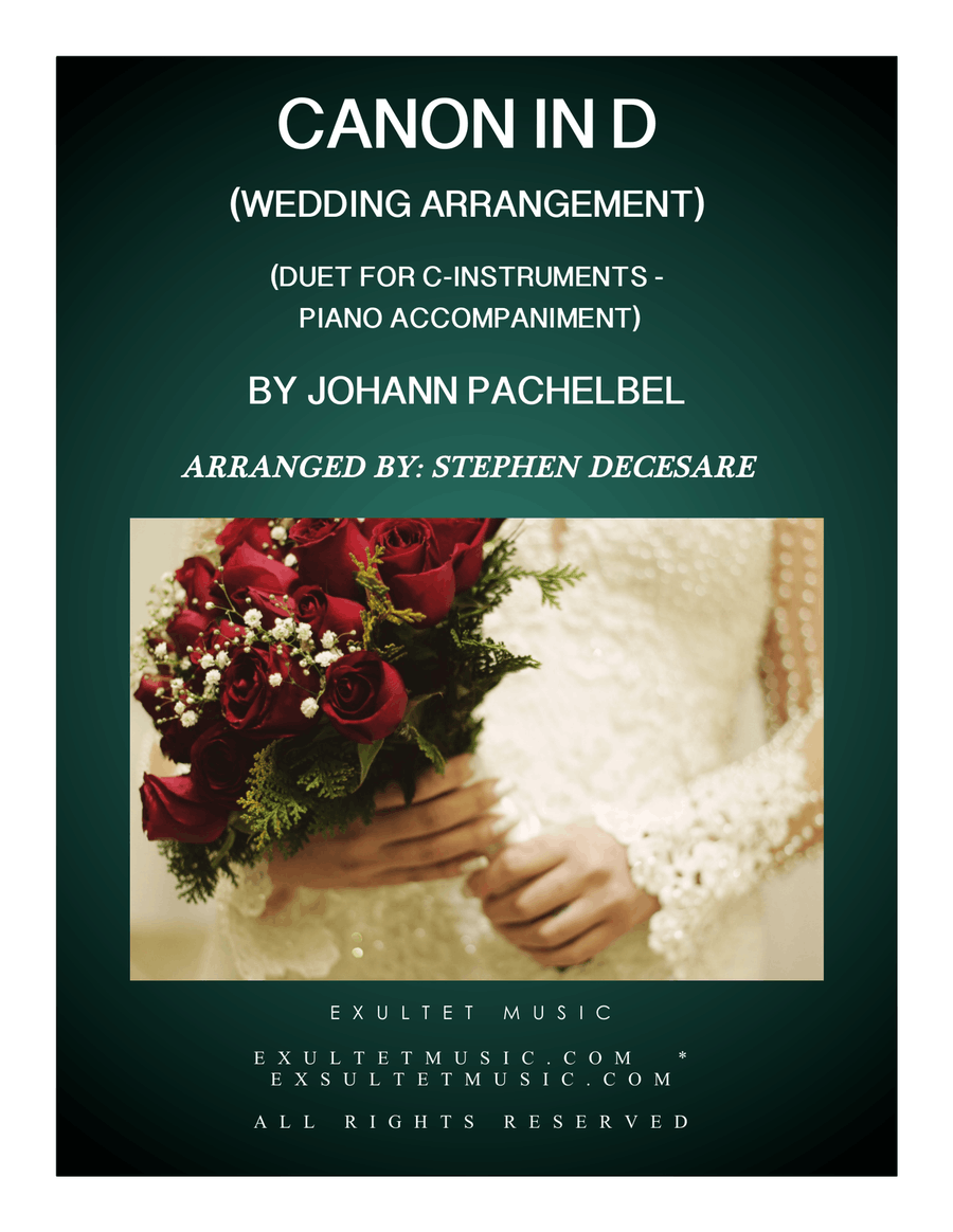 Pachelbel's Canon (Wedding Arrangement: Duet for C-Instruments with Piano Accompaniment) Flute scores gallery preview page 1