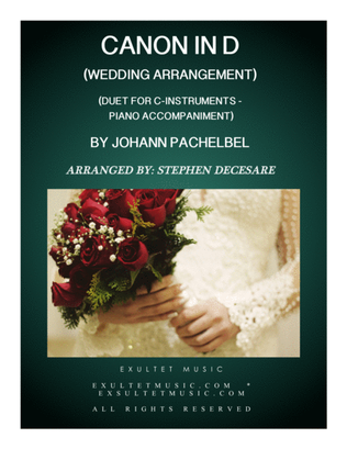 Book cover for Pachelbel's Canon (Wedding Arrangement: Duet for C-Instruments with Piano Accompaniment)