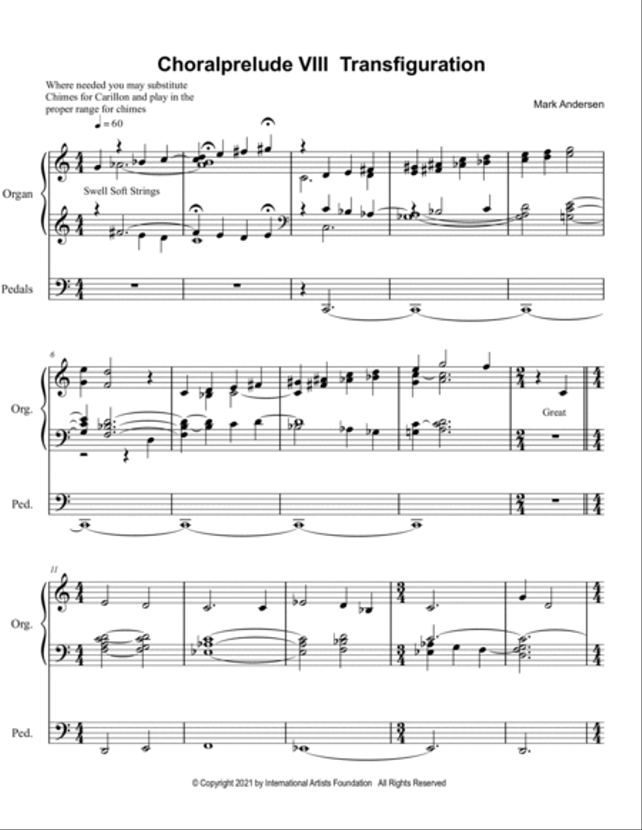 Choralprelude VIII Transfiguration for Solo Organ Organ Solo scores gallery preview page 2