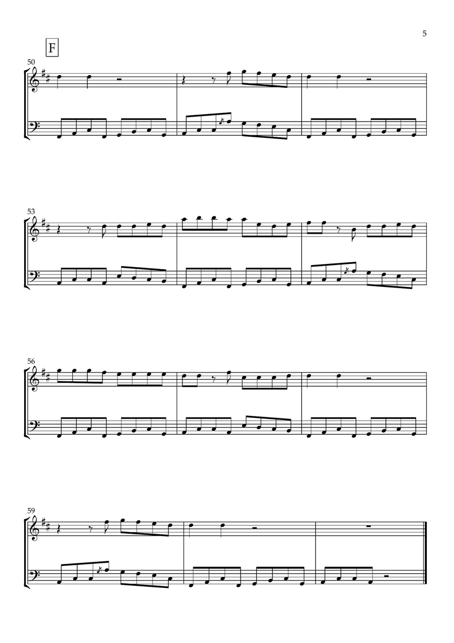 Last Night Woodwind Duet scores gallery preview page 5