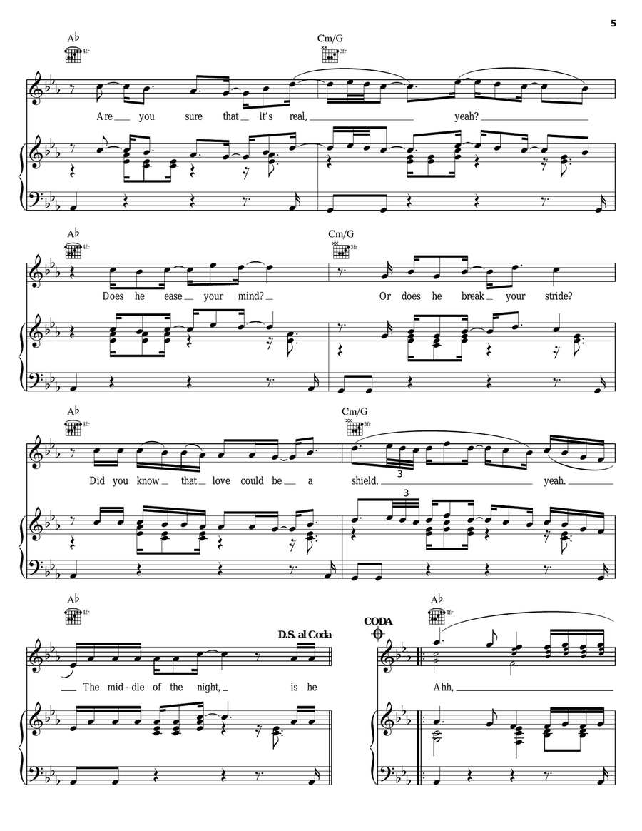 Girlfriend Piano, Vocal, Guitar scores gallery preview page 5