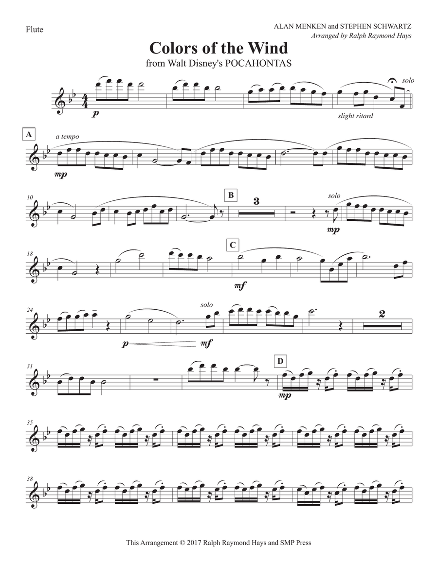 Colors Of The Wind Woodwind Quintet scores gallery preview page 6