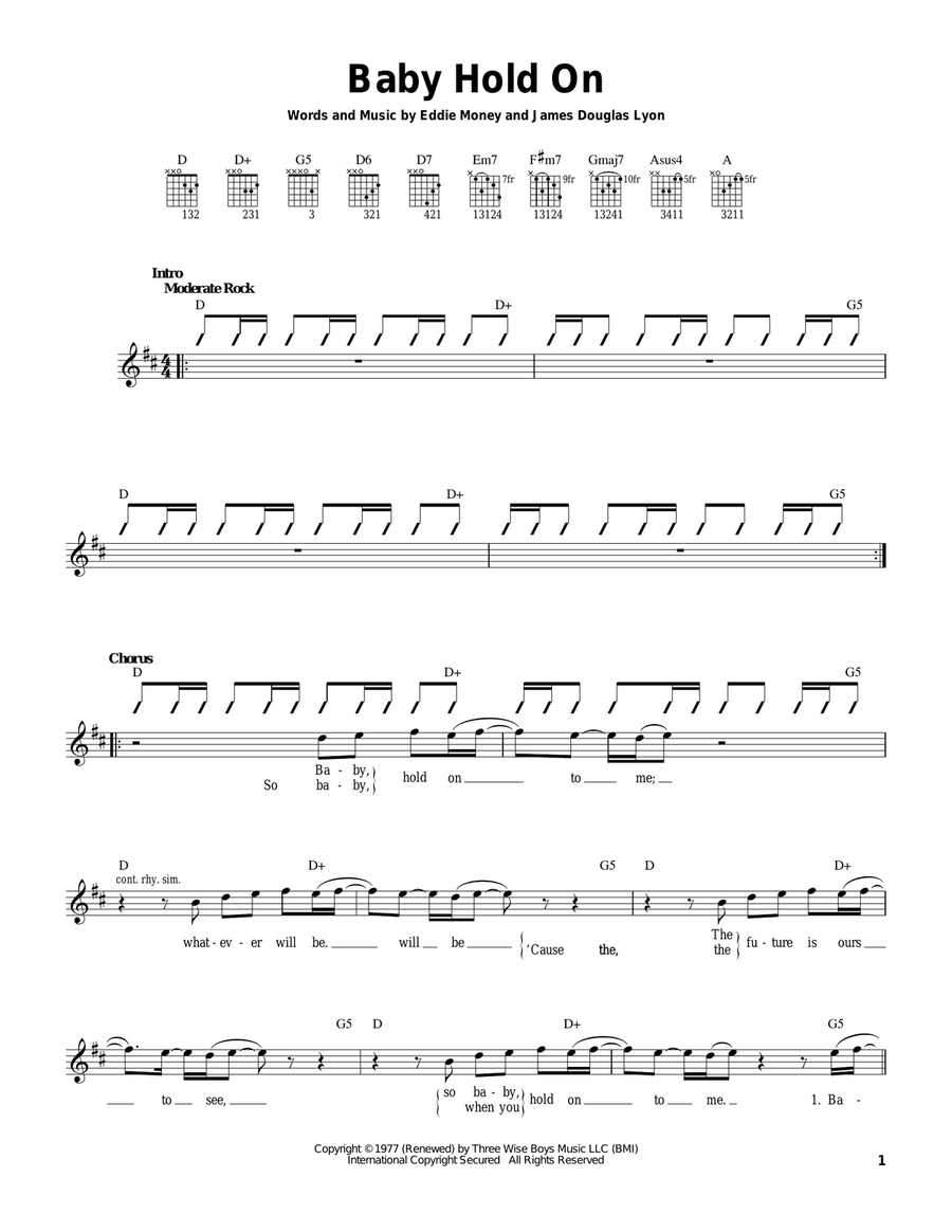 Baby Hold On Baby Hold On Acoustic Guitar scores gallery preview page 1