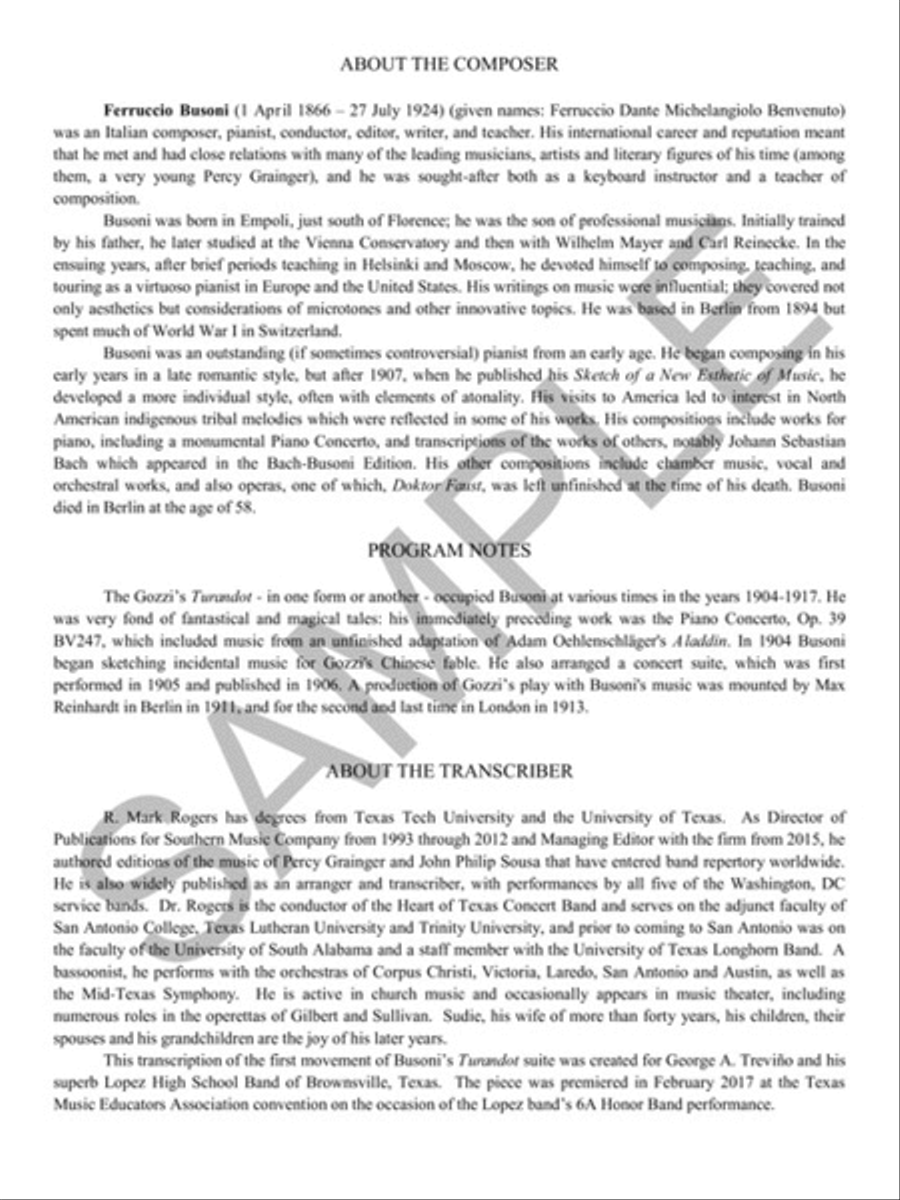 Turandot Concert Band scores gallery preview page 3