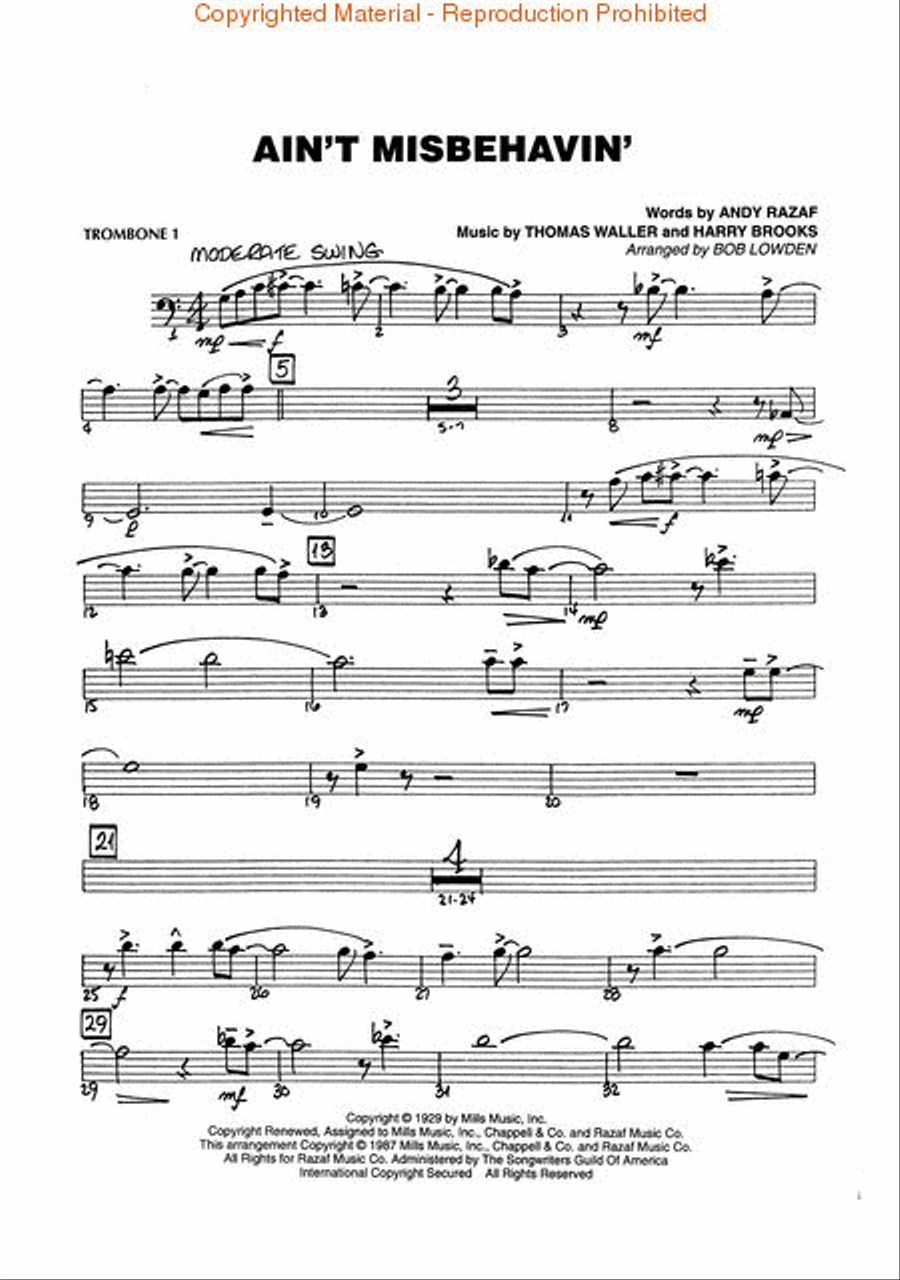 Easy Jazz Favorites – Trombone 1 Jazz Ensemble scores gallery preview page 2