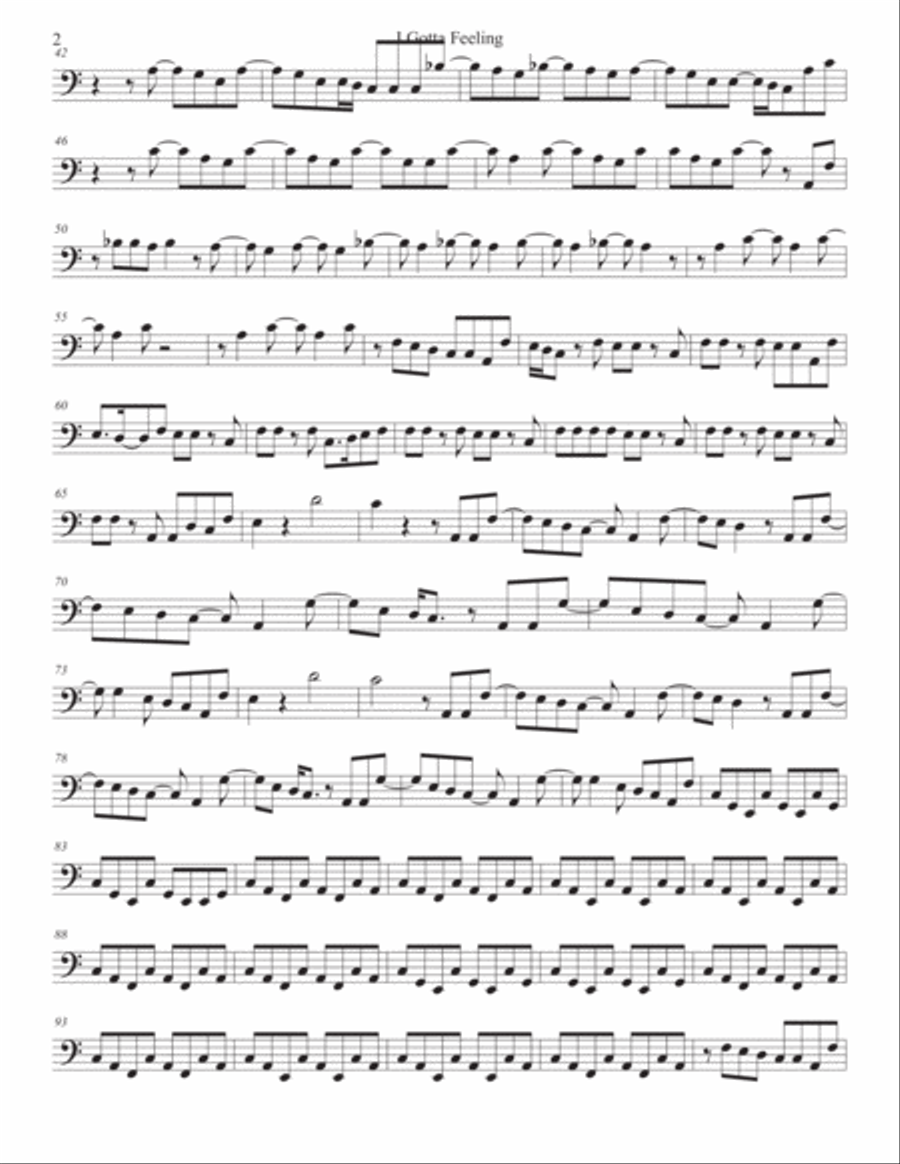 I Gotta Feeling Trombone Solo scores gallery preview page 2