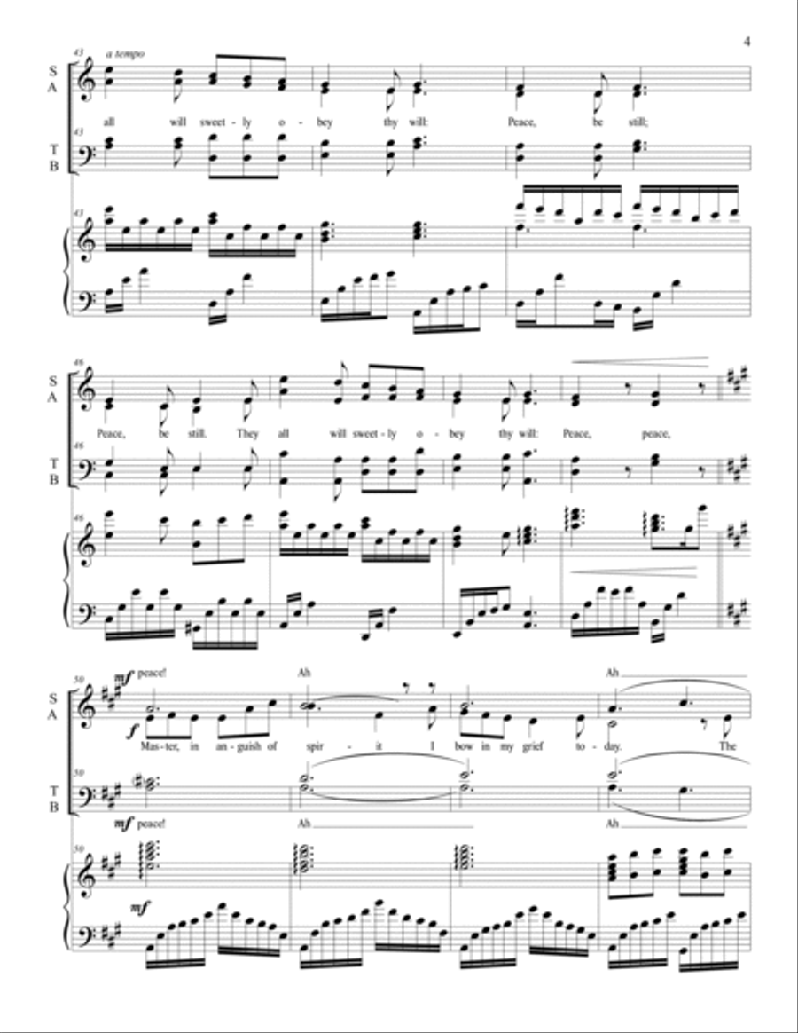 Master, the Tempest is Raging (SATB) 4-Part scores gallery preview page 5