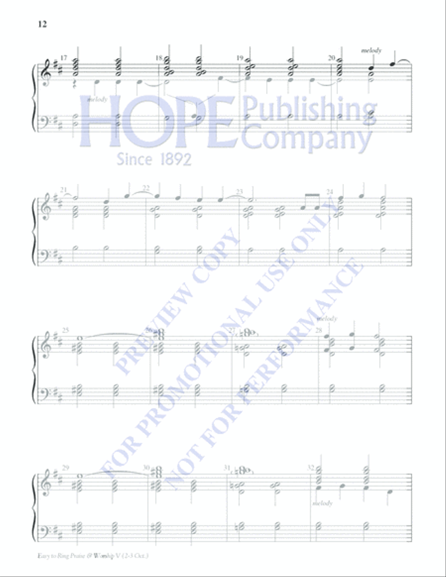 Easy to Ring Praise and Worship 3-Octaves scores gallery preview page 12