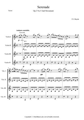 Book cover for Serenade for Strings Op. 3 No. 5: 2nd Movement