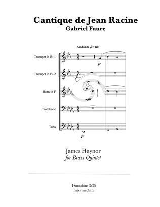 Book cover for Cantique de Jean Racine for Brass Quintet