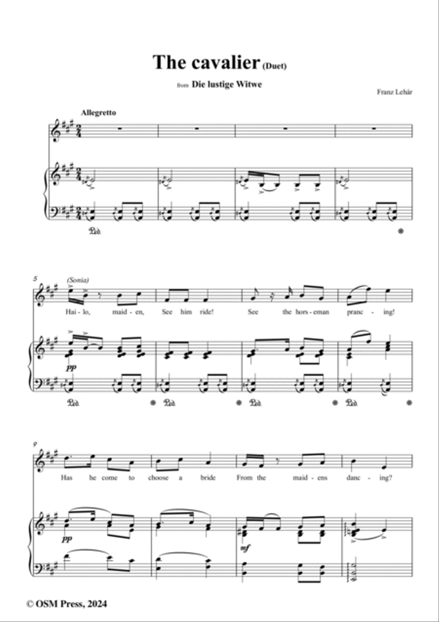 Lehár-The cavalier(Duet),in A Major Voice scores gallery preview page 2