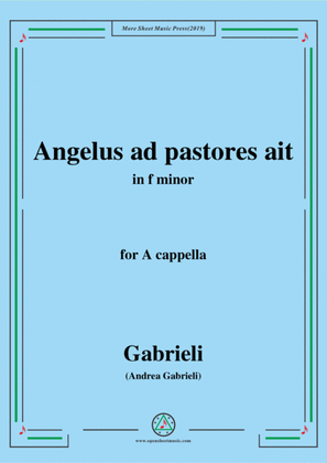Book cover for Gabrieli-Angelus ad pastores ait,in f minor,for A cappella