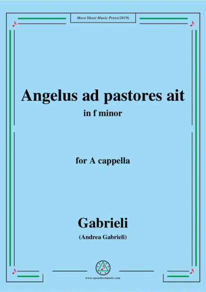 Gabrieli-Angelus ad pastores ait,in f minor,for A cappella image number null