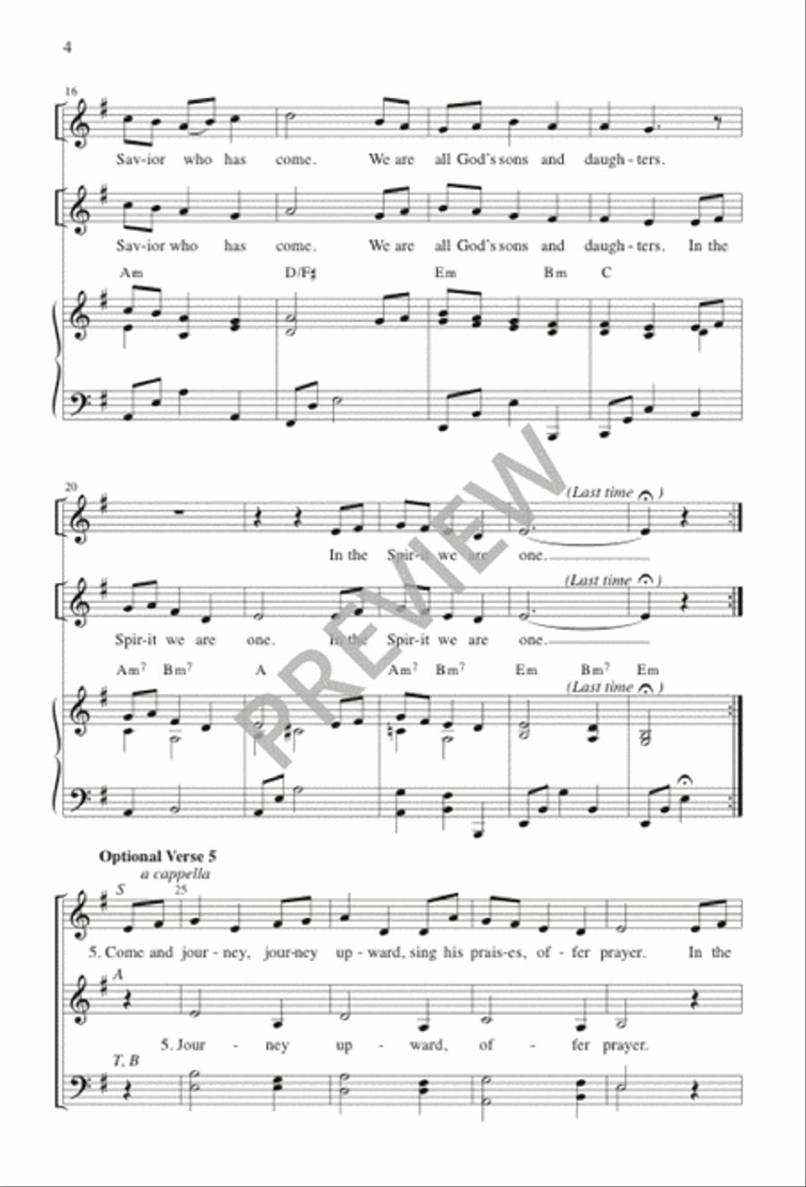 Come and Journey with a Savior 4-Part scores gallery preview page 4
