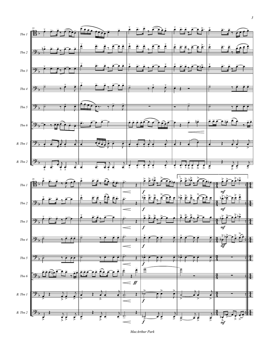 Macarthur Park Trombone scores gallery preview page 5