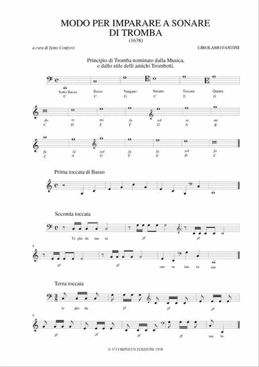 Modo per imparare a sonare di Tromba (1638) Trumpet scores gallery preview page 2