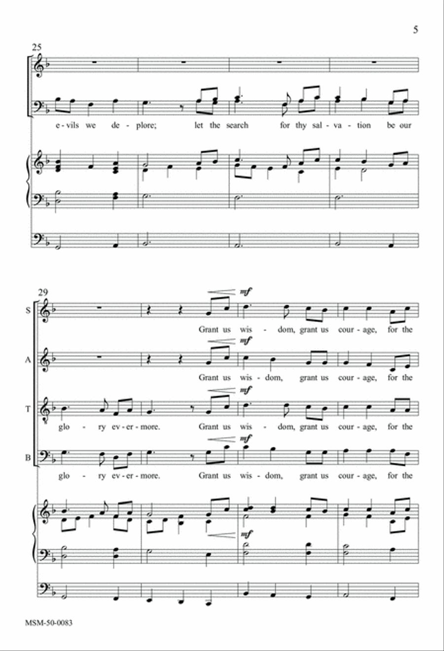 Grant Us Wisdom, Grant Us Courage Divisi scores gallery preview page 5