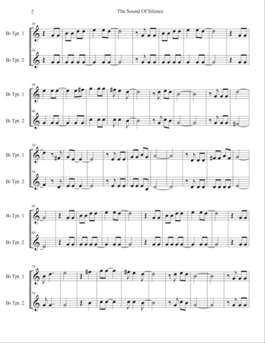 The Sound Of Silence The Sound Of Silence Trumpet Solo scores gallery preview page 2