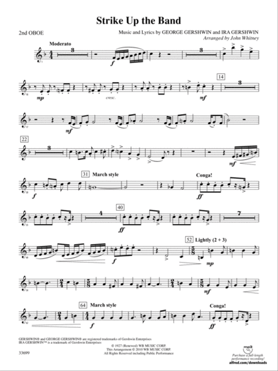 Strike Up the Band: 2nd Oboe Full Orchestra scores gallery preview page 1