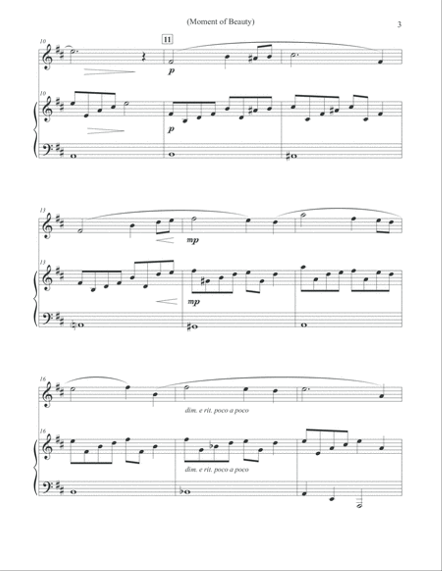 Moment of Beauty - Flute & Piano Flute Solo scores gallery preview page 3