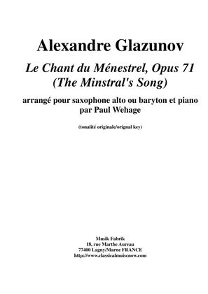 Book cover for Alexandre Glazunov: Le Chant du Ménestrel (The Minstral's Song), op. 71, arranged for Eb alto or bar