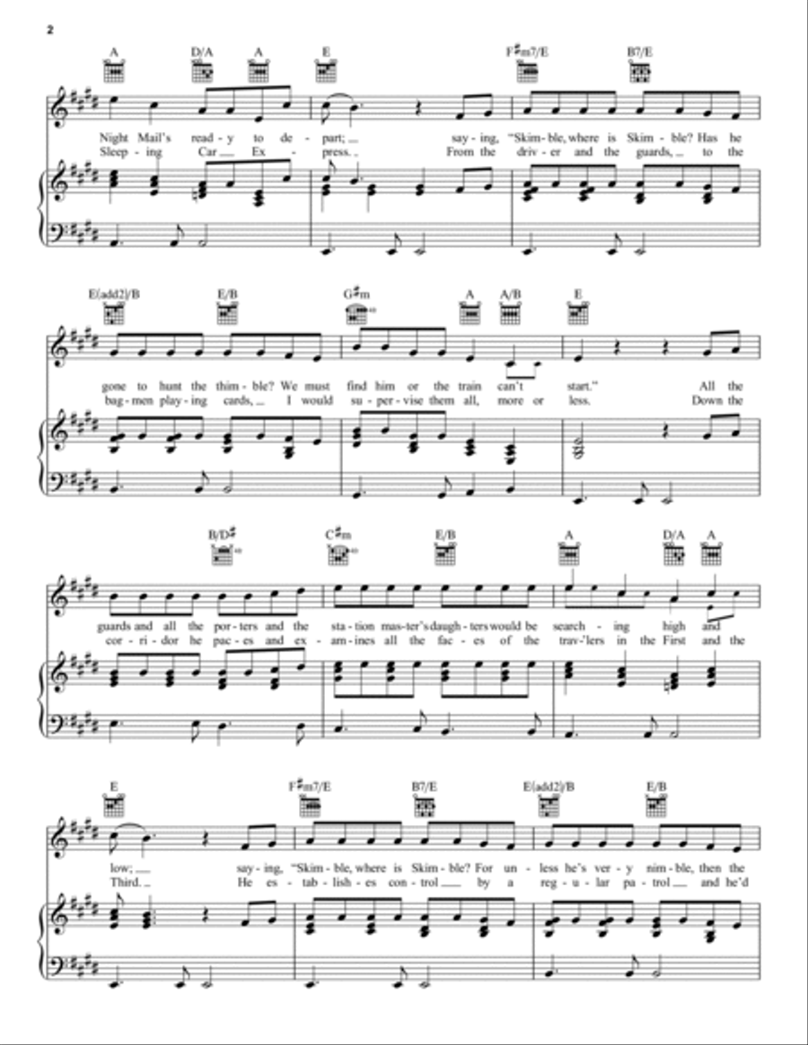 Skimbleshanks: The Railway Cat (from Cats) Piano, Vocal, Guitar scores gallery preview page 2