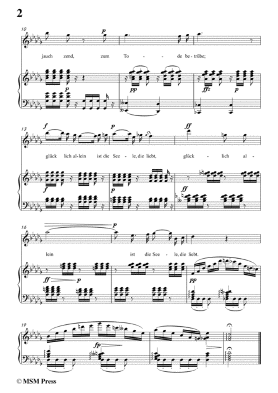 Schubert-Klärchens Lied,Love,D.210,in D flat Major,for Voice&Piano Voice scores gallery preview page 4