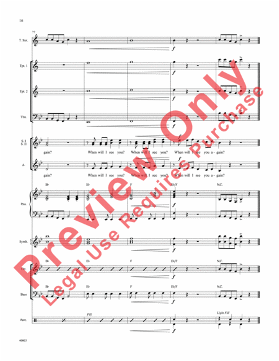 When Will I See You Again Choir scores gallery preview page 17