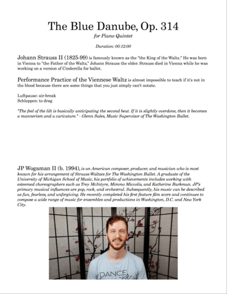 The Blue Danube, Op. 314 (for Piano Quintet) Piano Quintet scores gallery preview page 3
