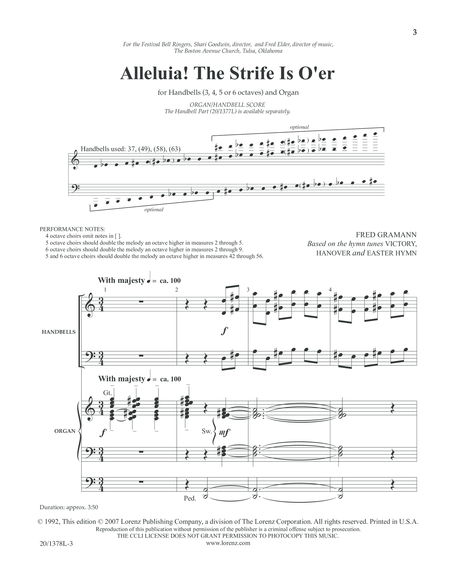 Alleluia! The Strife Is O'er - Organ/HB Score