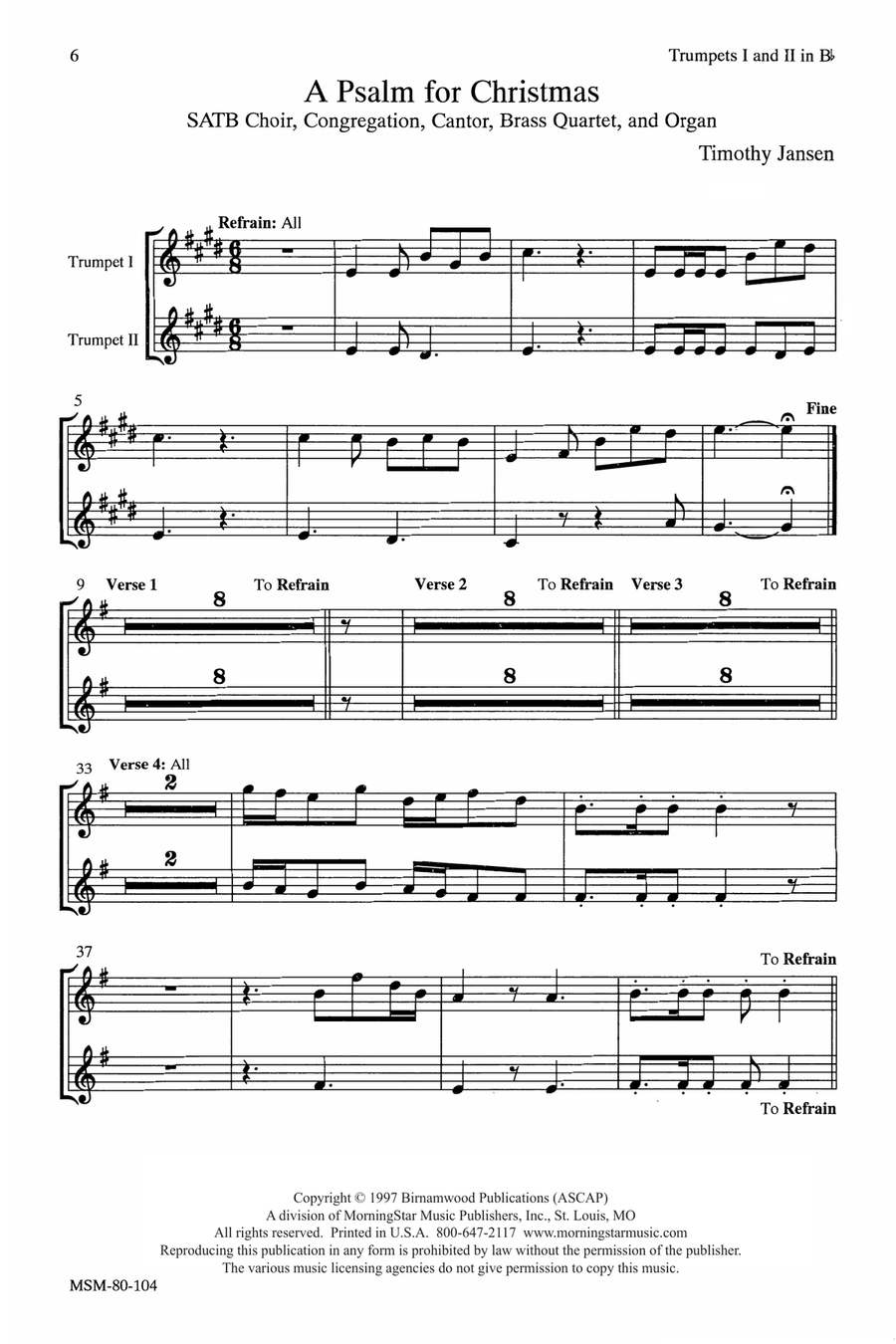 A Psalm for Christmas 4-Part scores gallery preview page 6
