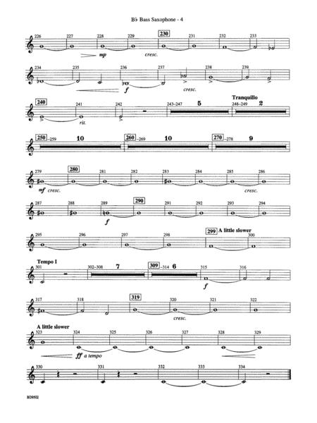 Symphony No. 3 for Band: B-flat Bass Saxophone