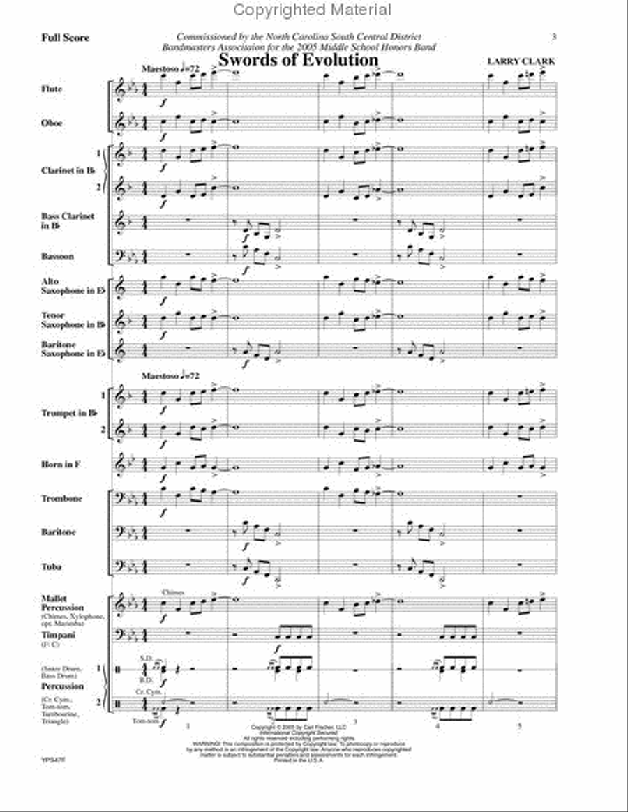 Swords of Evolution Swords of Evolution Concert Band scores gallery preview page 2