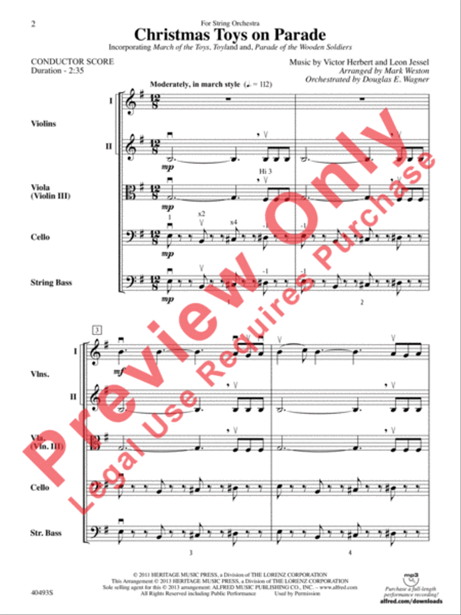 Christmas Toys on Parade String Orchestra scores gallery preview page 3