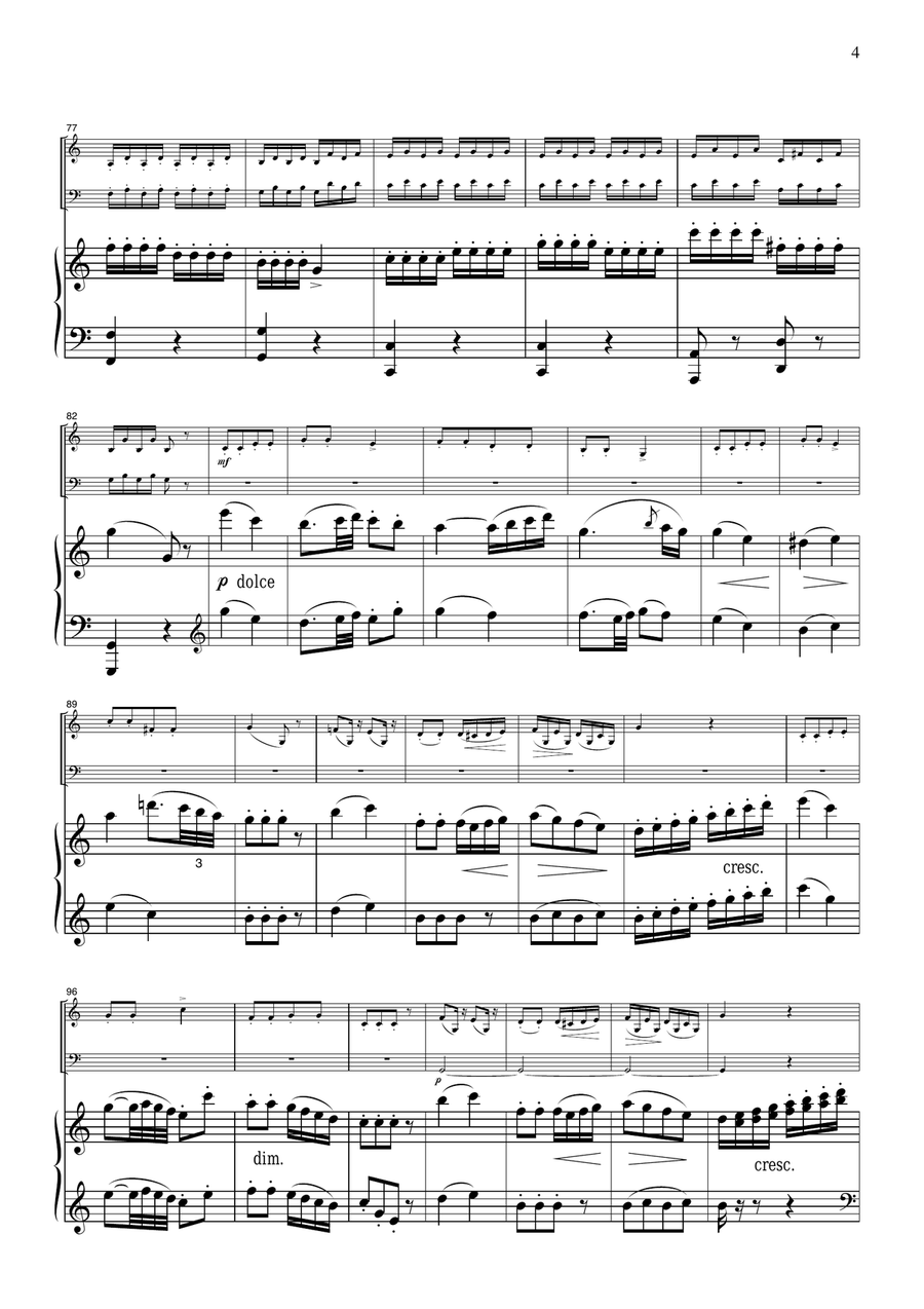 Haydn Symphony No.94 la Surprise 2nd mvt., for piano trio, PH201 Piano Trio scores gallery preview page 4