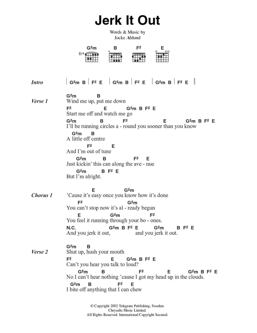 Jerk It Out Jerk It Out Easy Guitar scores gallery preview page 1